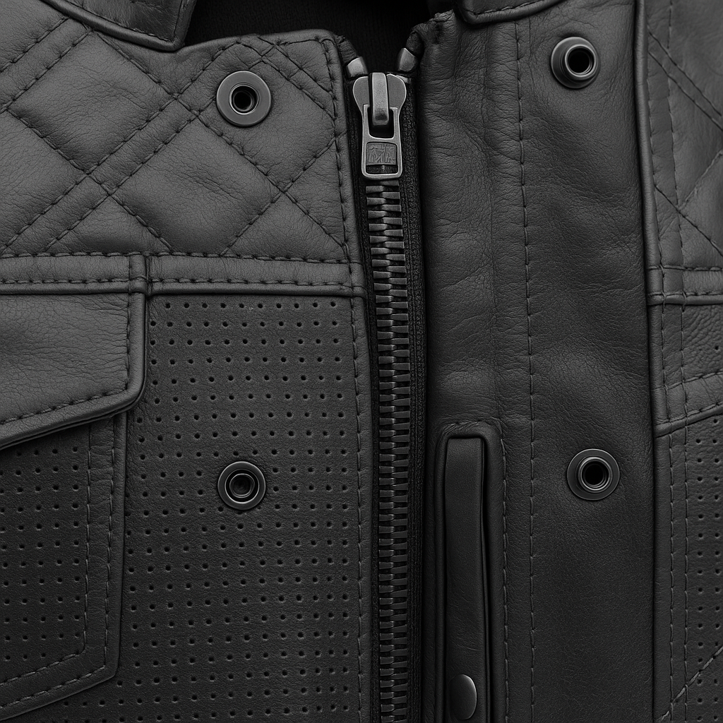 Ravencrest – Men’s Club Style Perforated Leather Vest