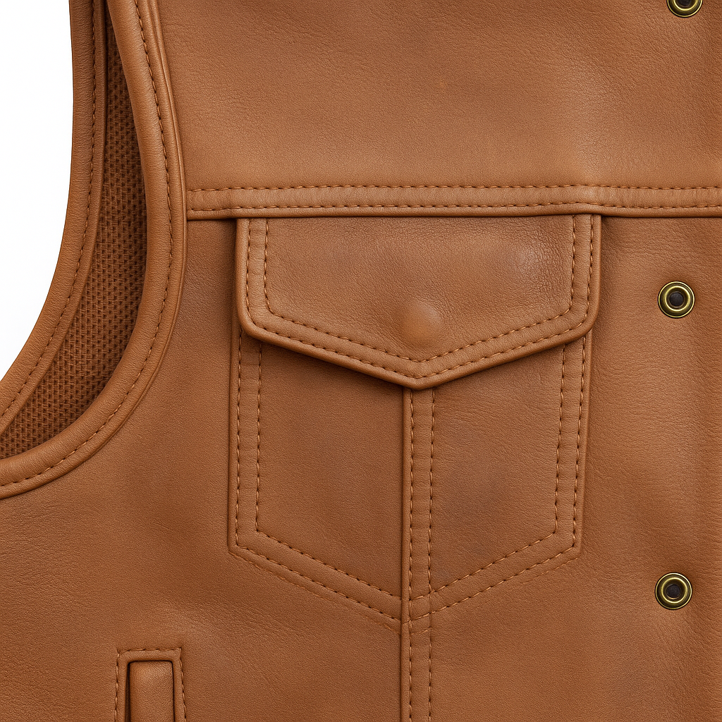 Vigilante - Men's Platinum Leather Motorcycle Vest