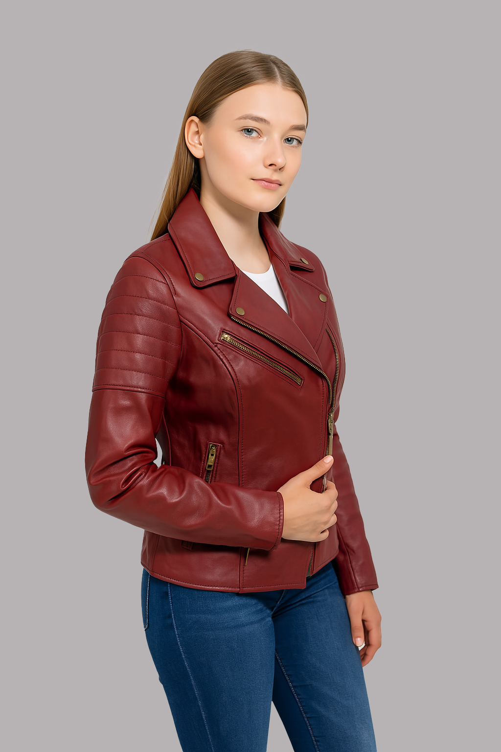 Yva Belle Fashion Lambskin Leather Jacket