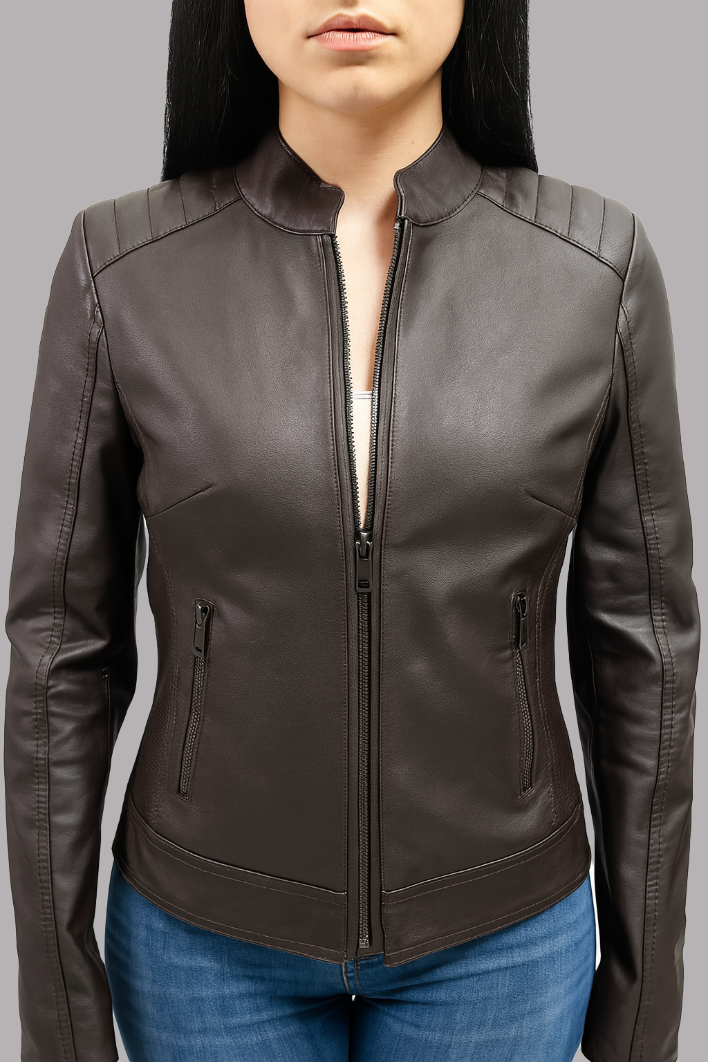 Viva Vegan by Beverly  Leather Perforated Jacket