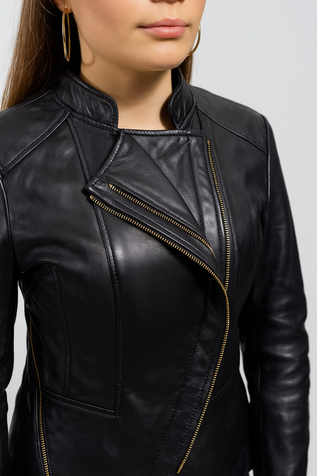 Zayna Crest Women's Fashion Leather Jacket
