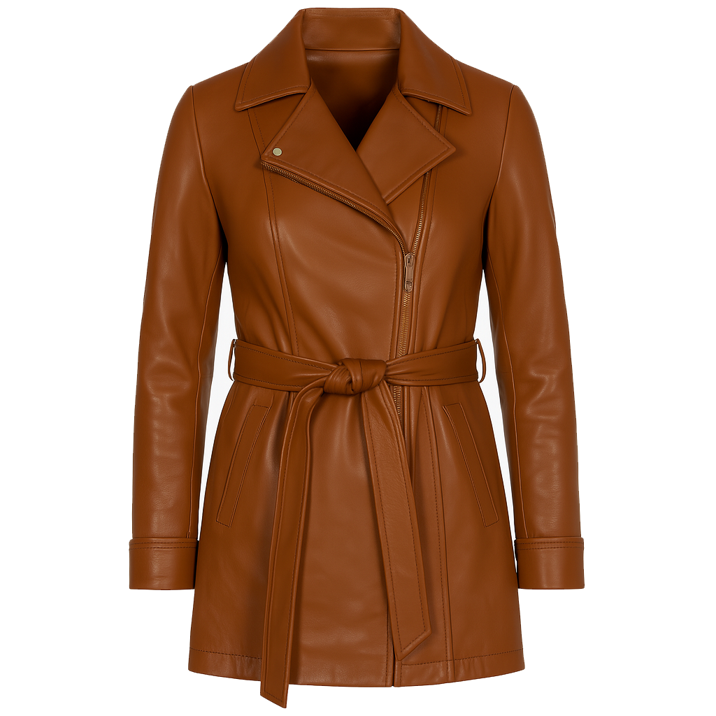 Elara Trench Leatger Coat