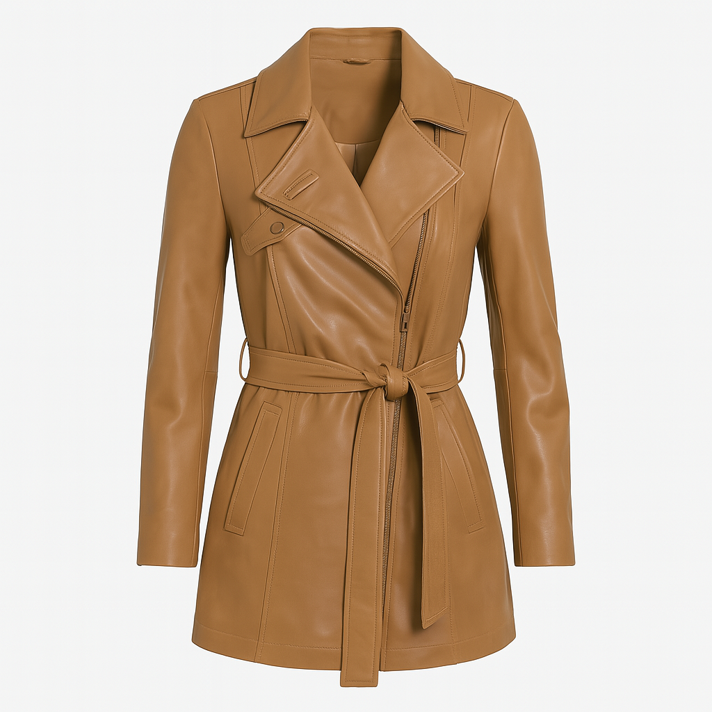 Elara Trench Leatger Coat