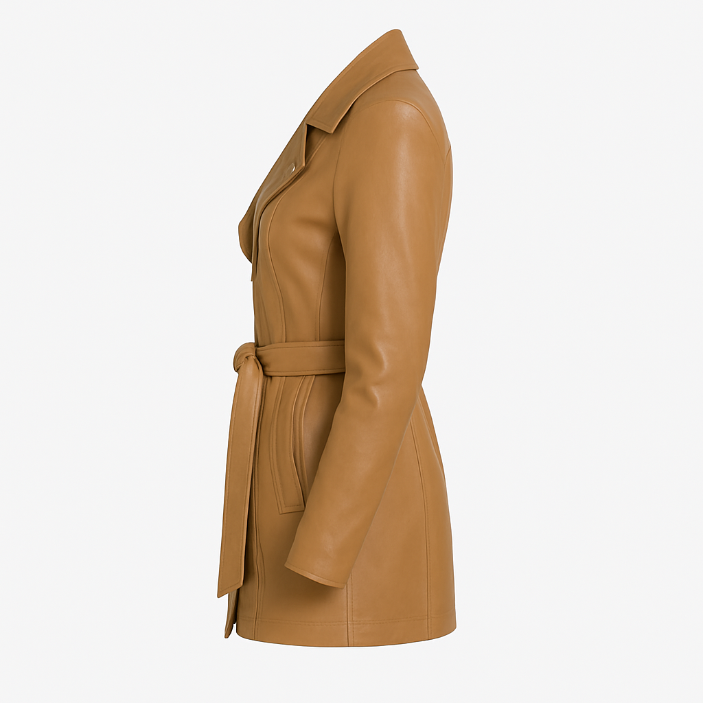 Elara Trench Leatger Coat