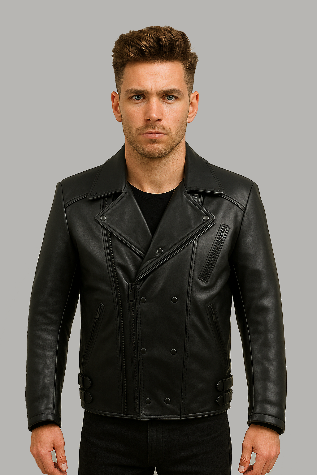 Lucenzo Bolt Men's Leather Jacket