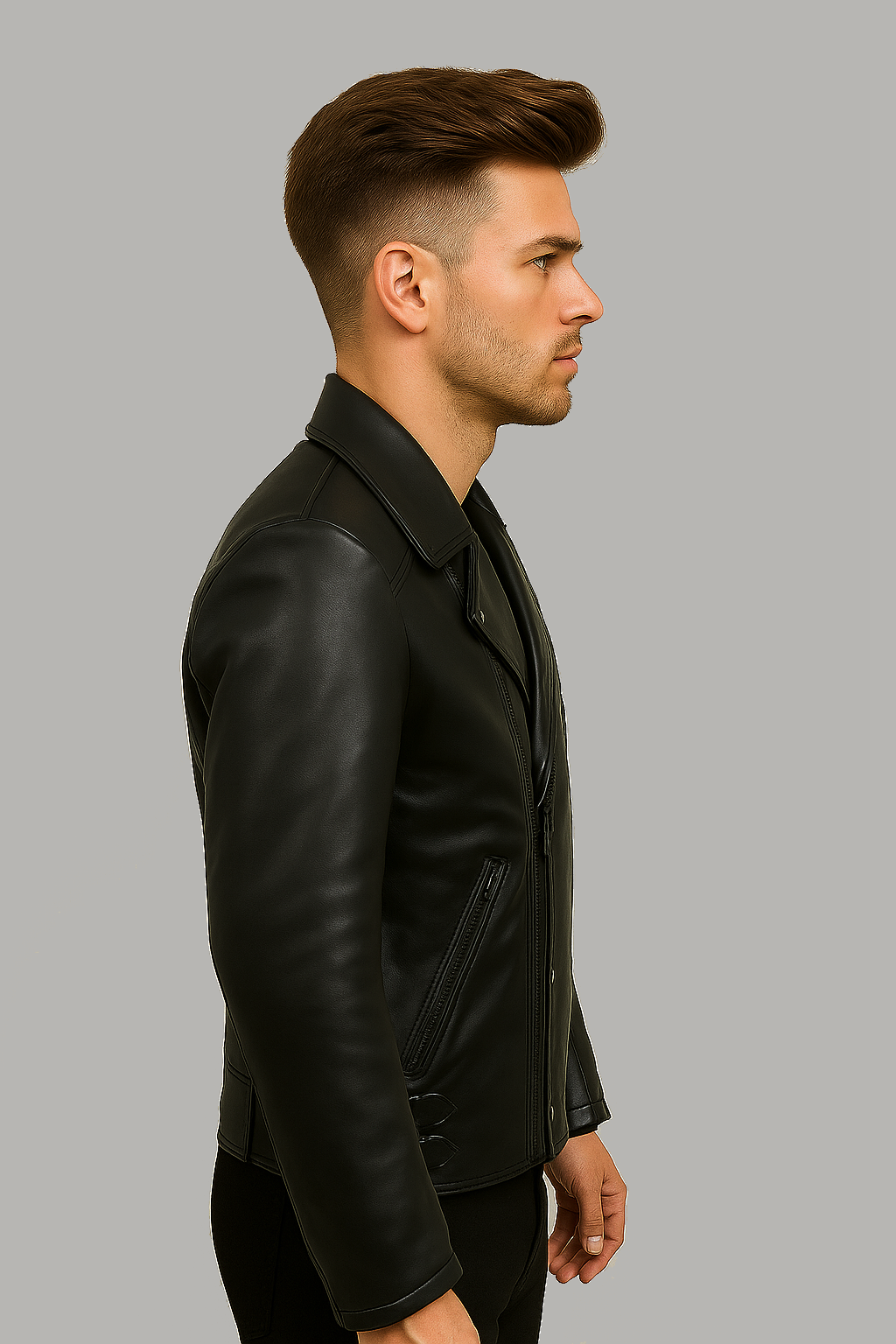 Lucenzo Bolt Men's Leather Jacket