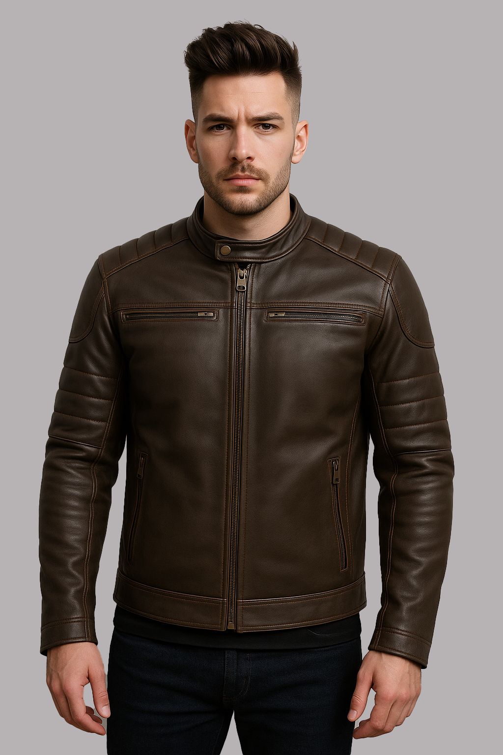 PR-226 Canyon Rider Man's Motorcycle Leather Jacket