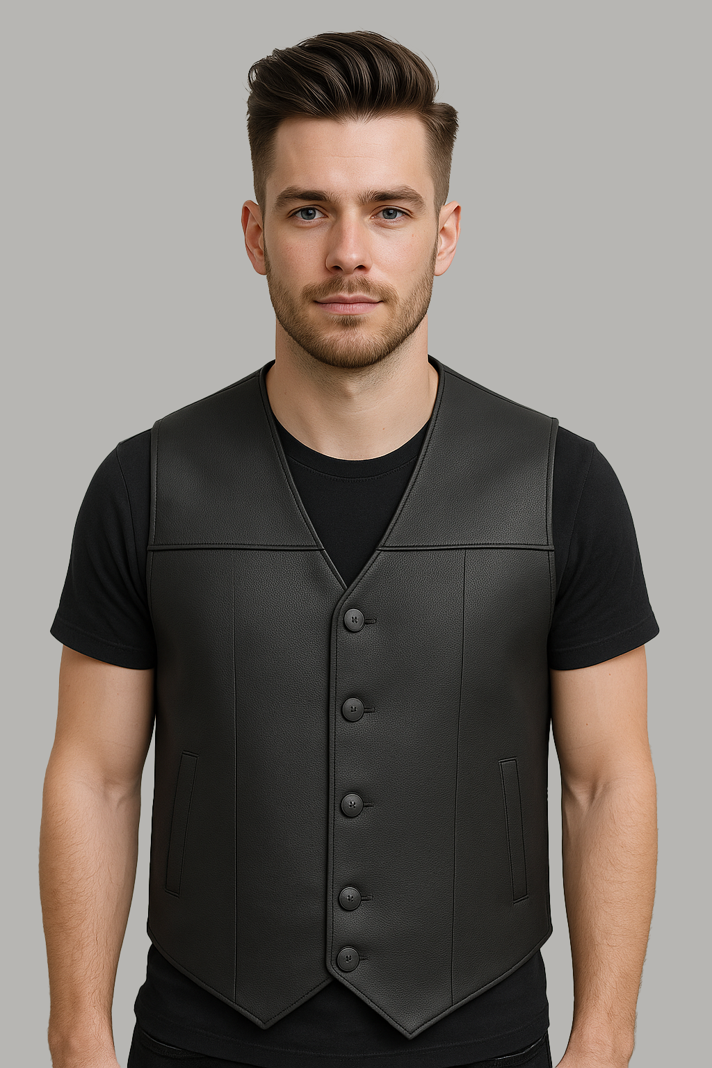 Steel Raven - Men's Motorcycle Western Style Leather Vest