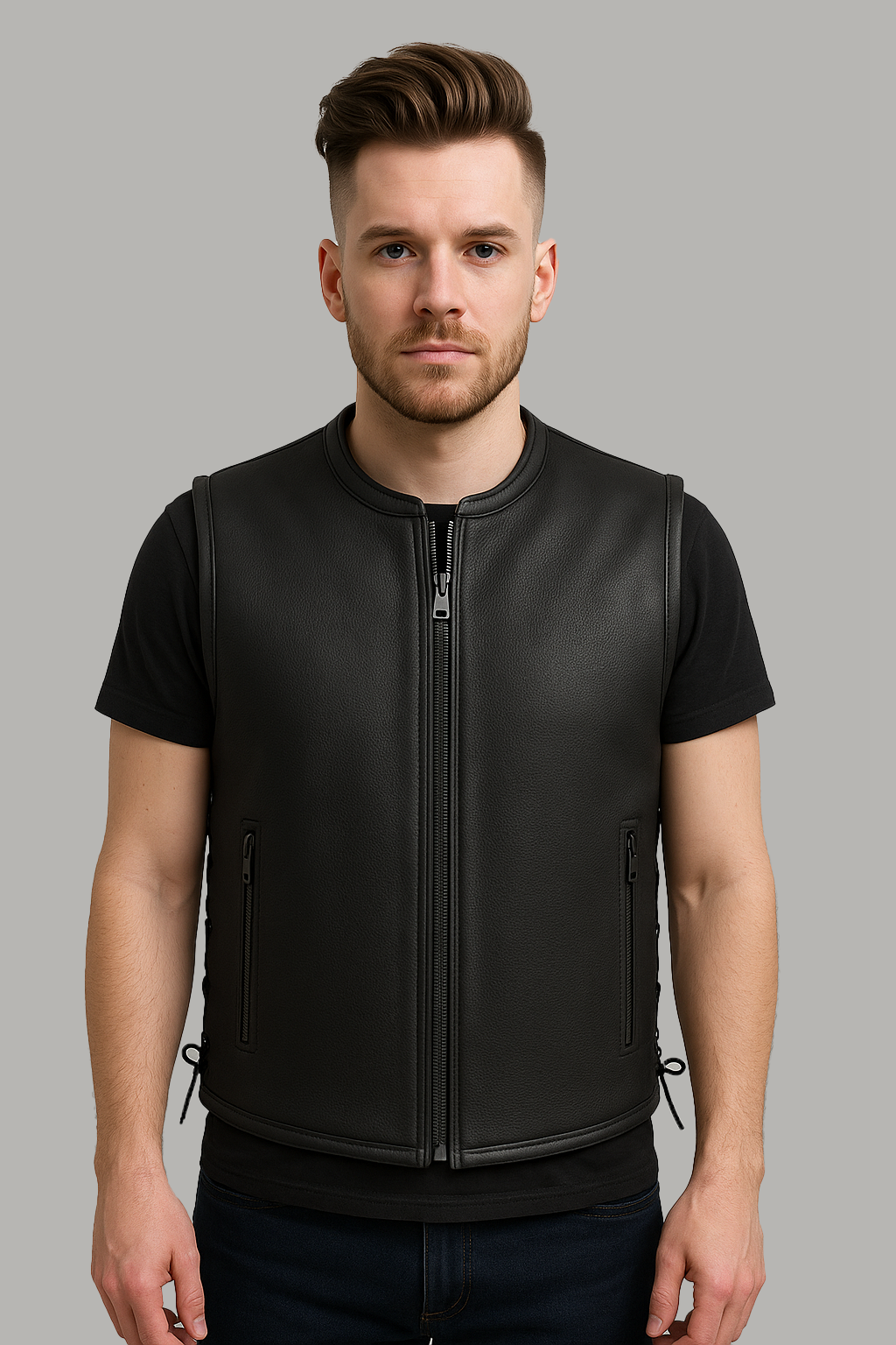 Fighter – Men's Motorcycle Leather Vest