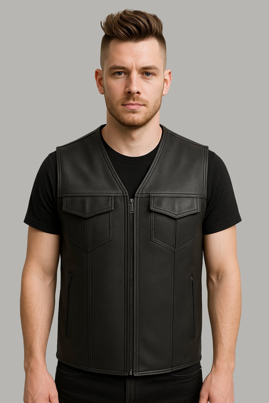 Dark Crusader - Men's Motorcycle Leather Vest