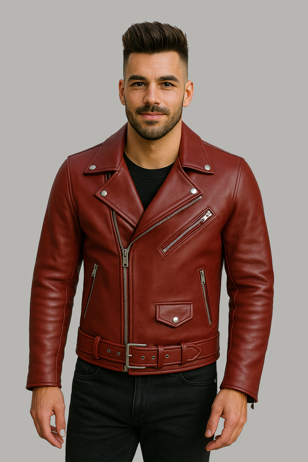 PR-211 Bronco Blaze Man's Motorcycle Leather Jacket