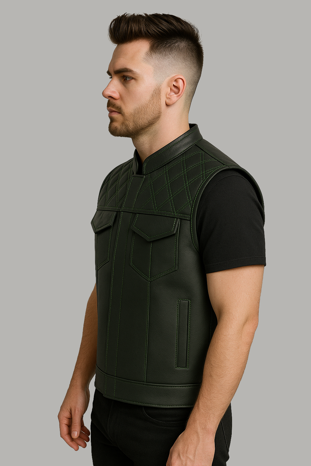 Scarlet Stitch - Men's Club Style Leather Vest