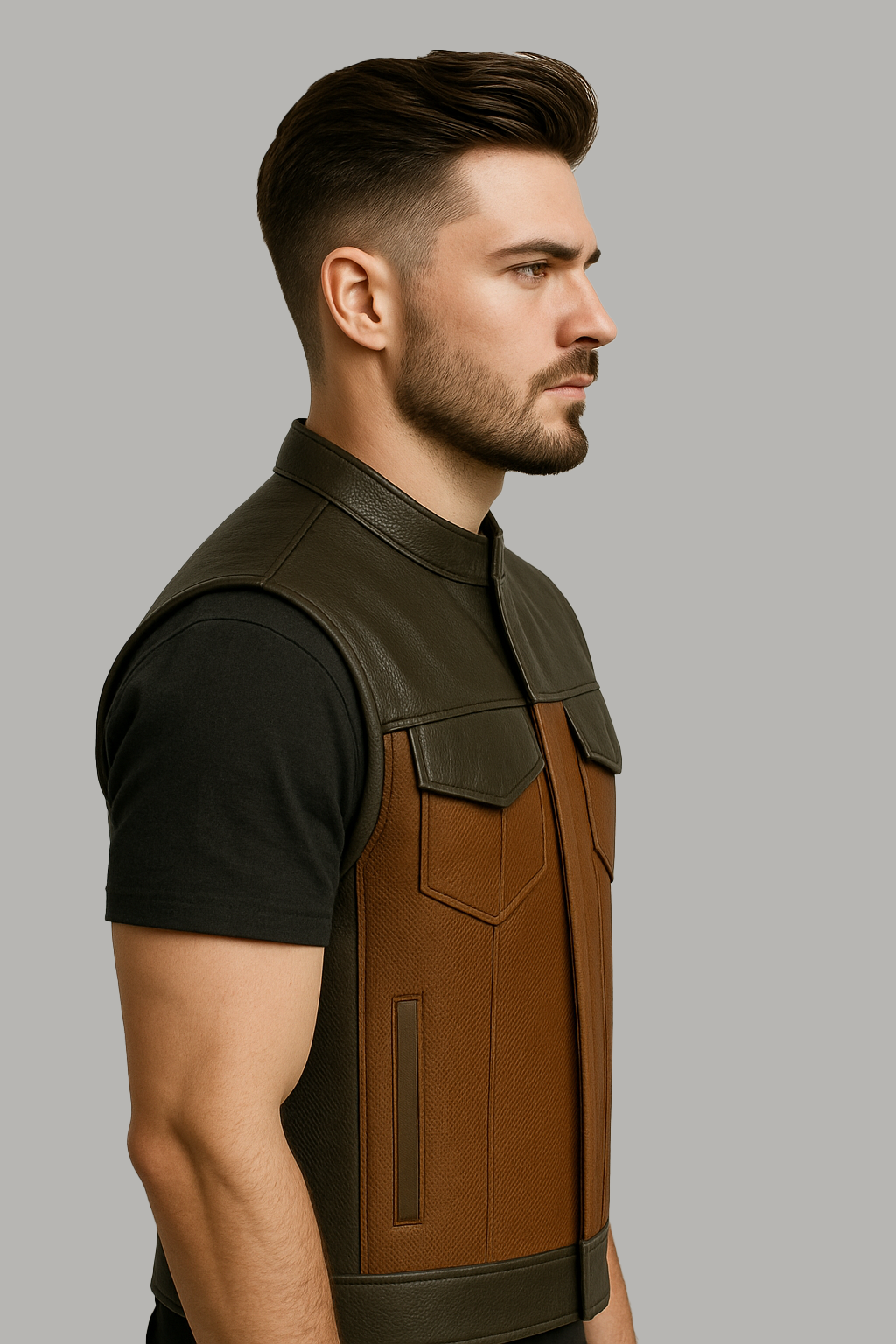Coalhide - Men's Two-Tone Leather Motorcycle Vest