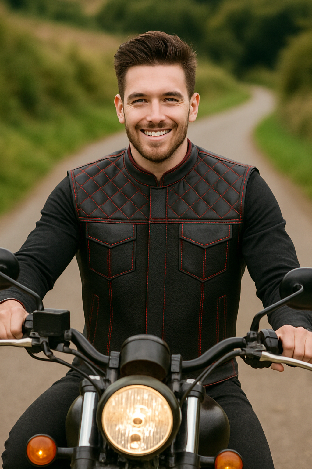 Ravencrest – Men’s Club Style Perforated Leather Vest