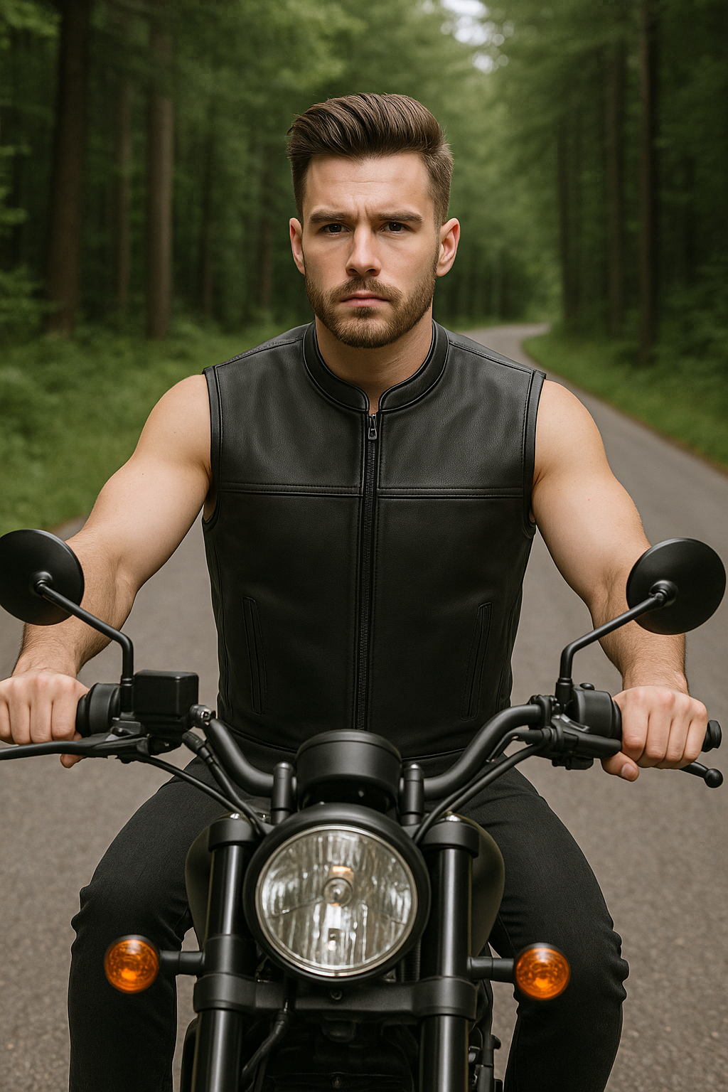 Onyx Drift - Men's Motorcycle Leather Vest