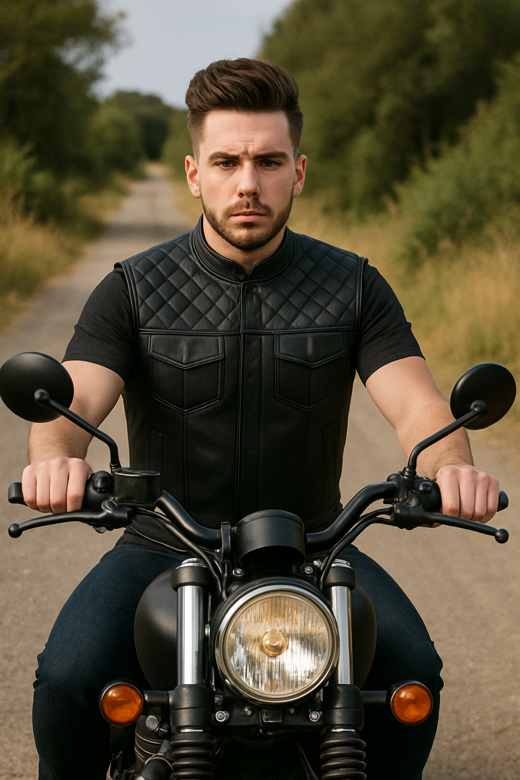 Ravencrest – Men’s Club Style Perforated Leather Vest