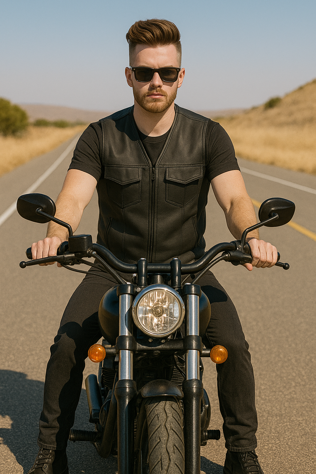 Dark Crusader - Men's Motorcycle Leather Vest
