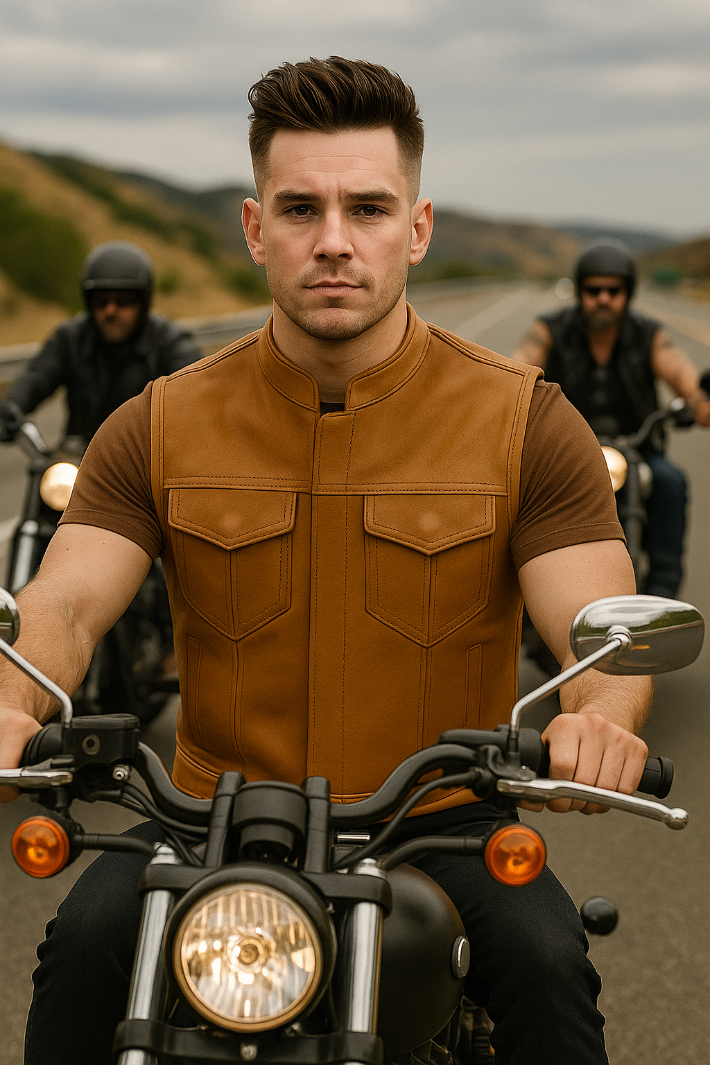 Vigilante - Men's Platinum Leather Motorcycle Vest