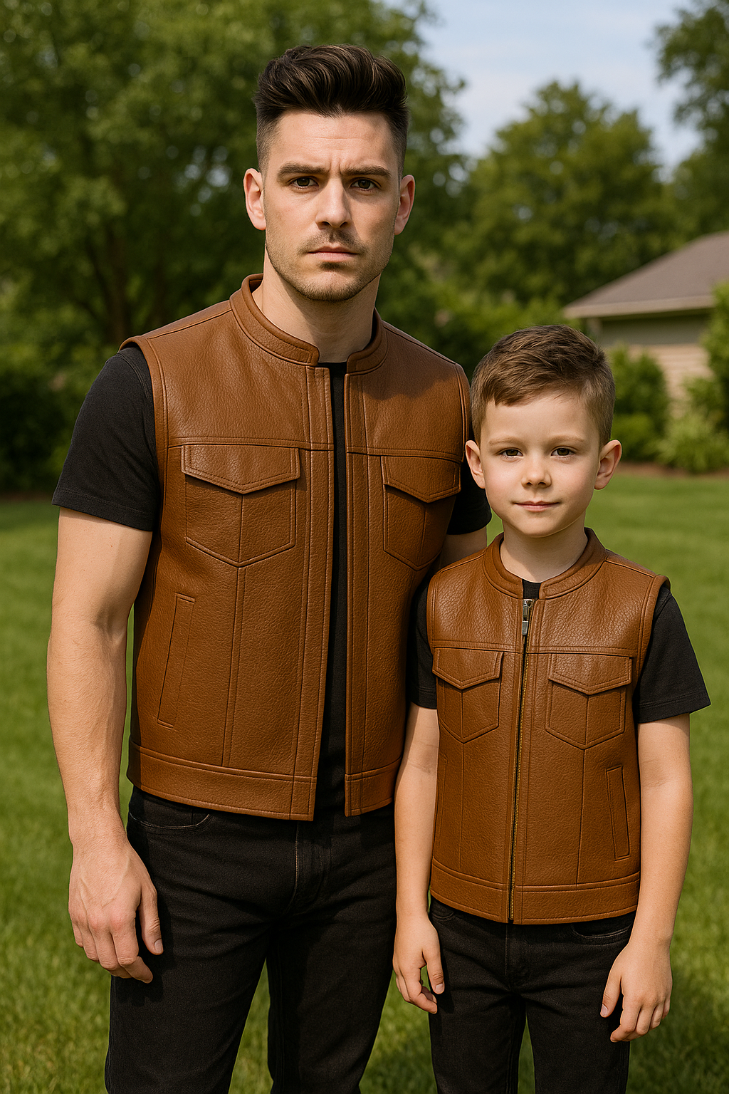 Nightwolf - Men's Motorcycle Perforated Leather Vest