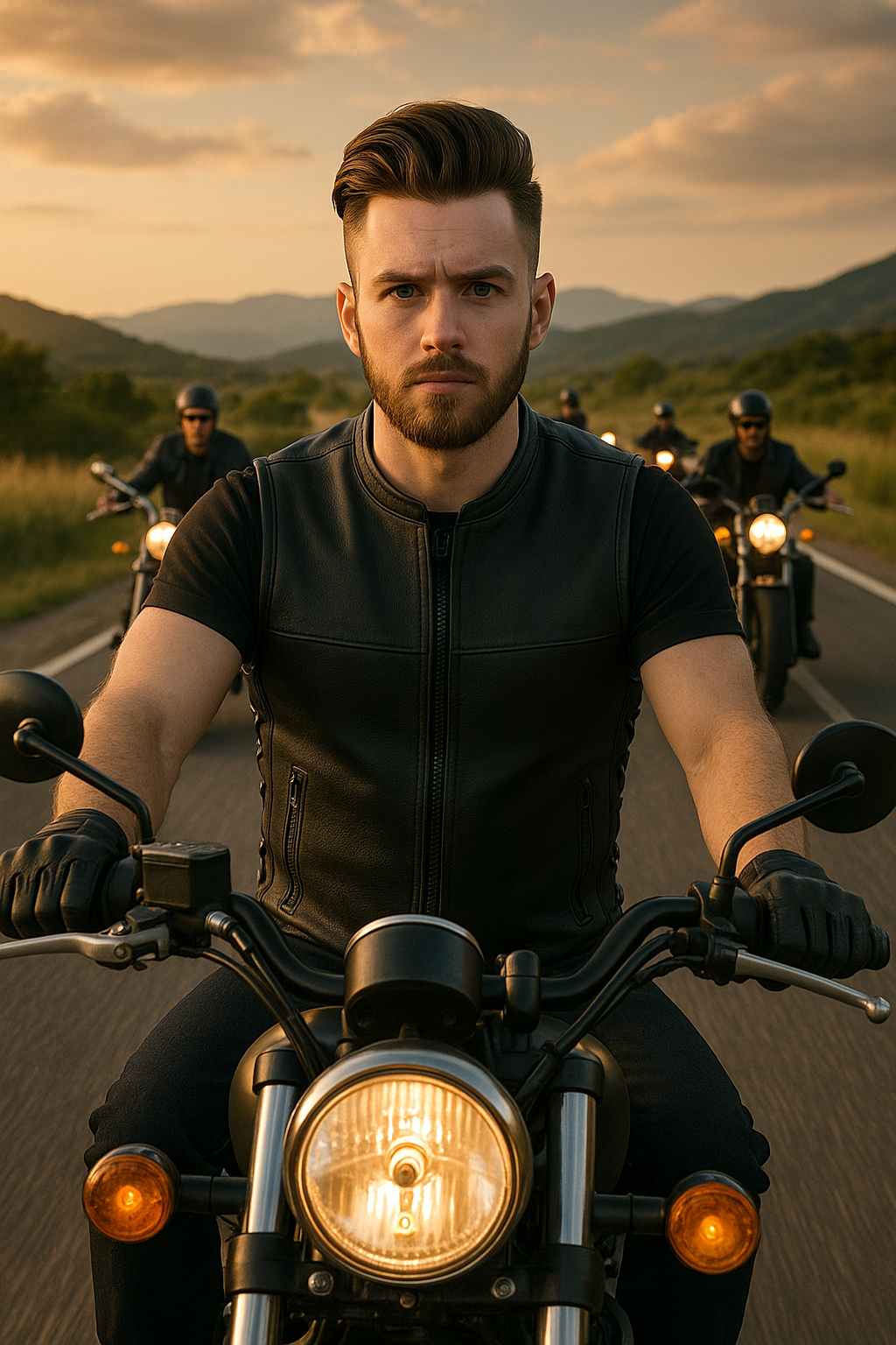 Fighter – Men's Motorcycle Leather Vest