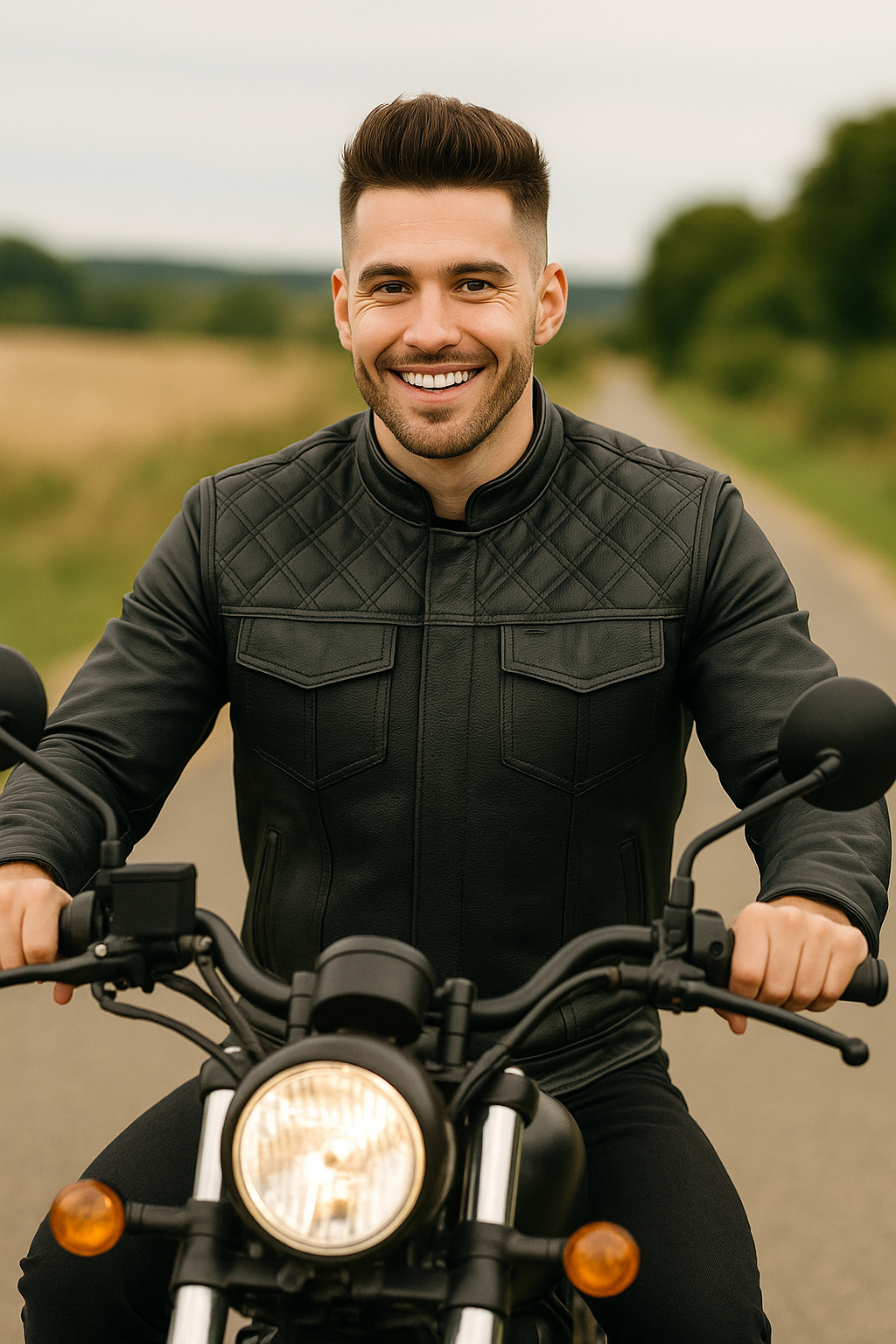 Ravencrest – Men’s Club Style Perforated Leather Vest