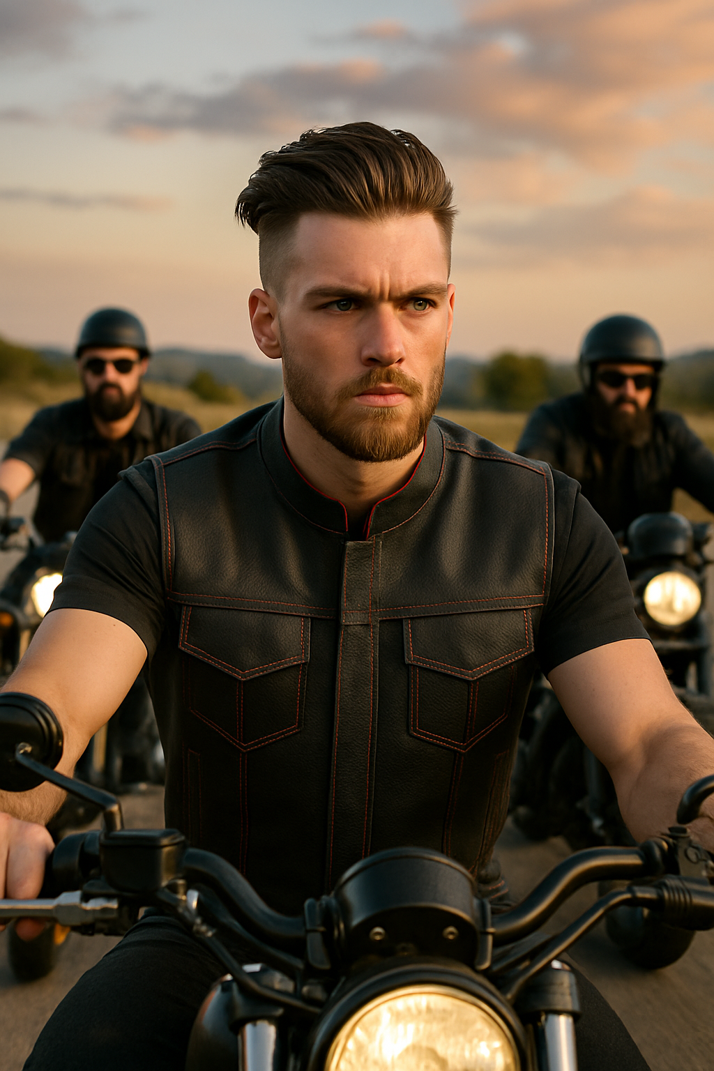 Nightwolf - Men's Motorcycle Perforated Leather Vest
