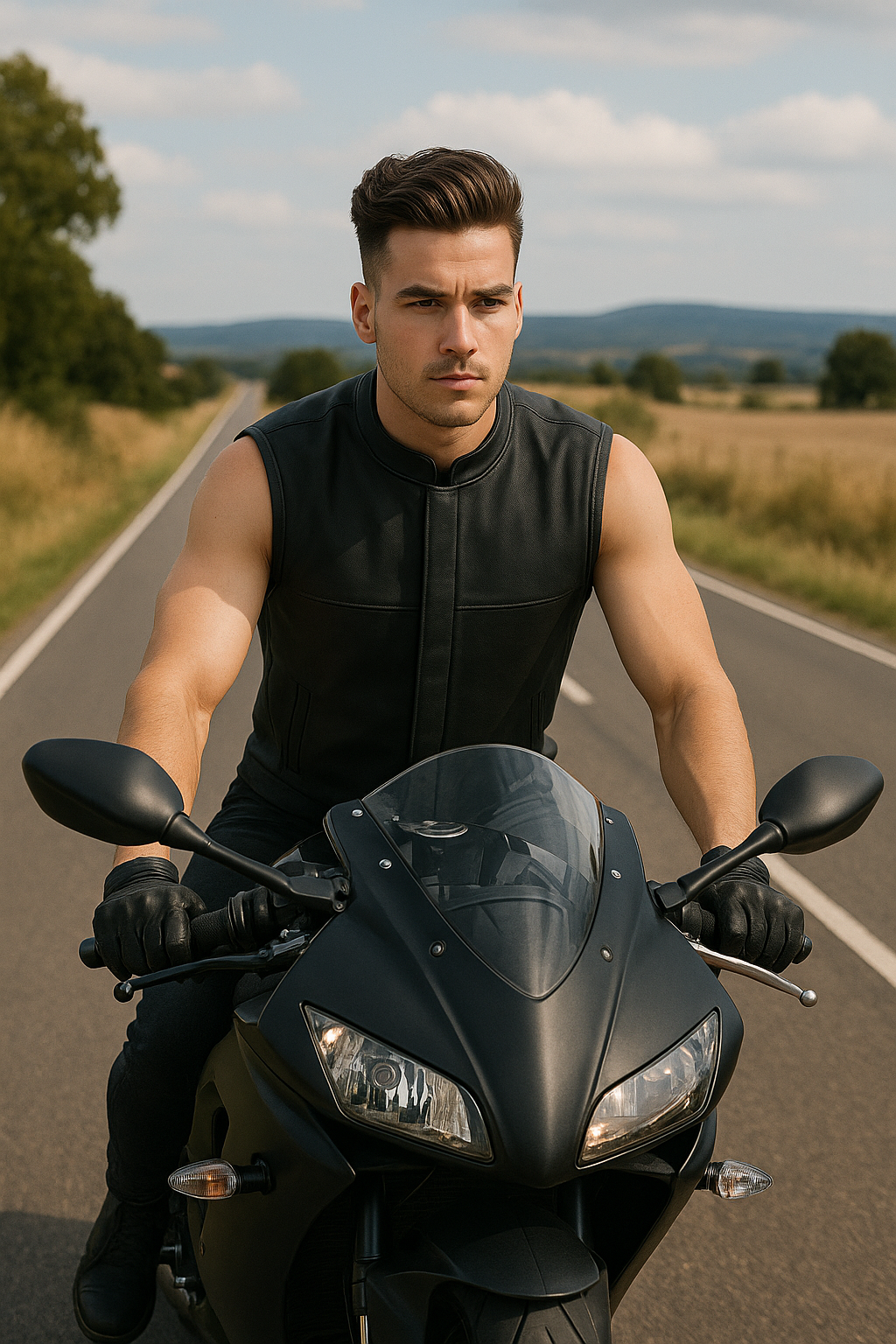 Darkhaven Man's Moto Club Leather Vest