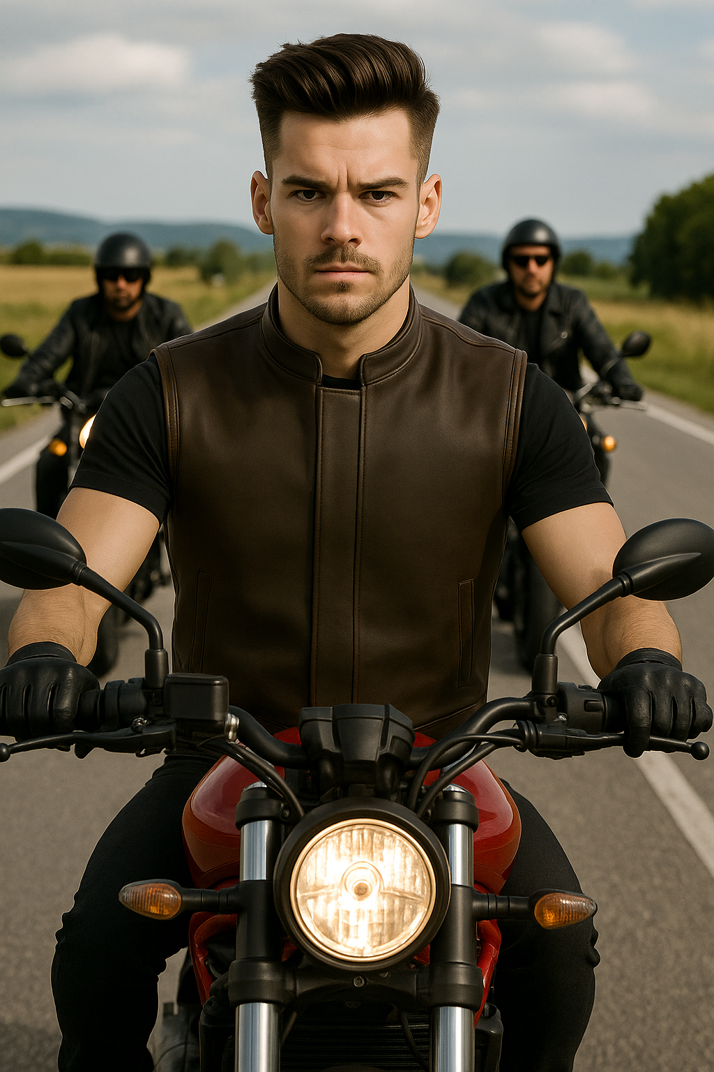 Darkhaven Man's Moto Club Leather Vest