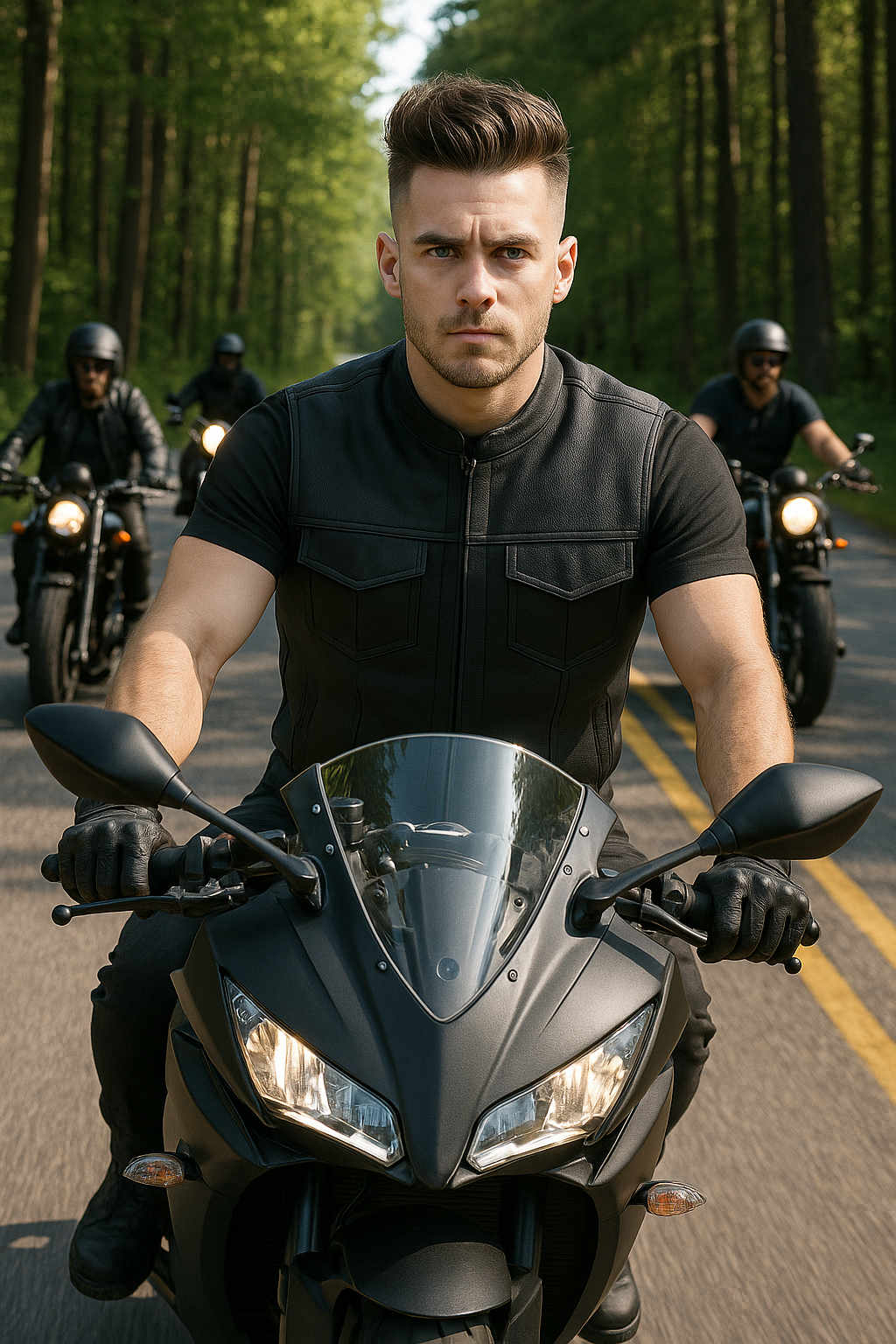 Nightbound - Men's Motorcycle Leather Vest