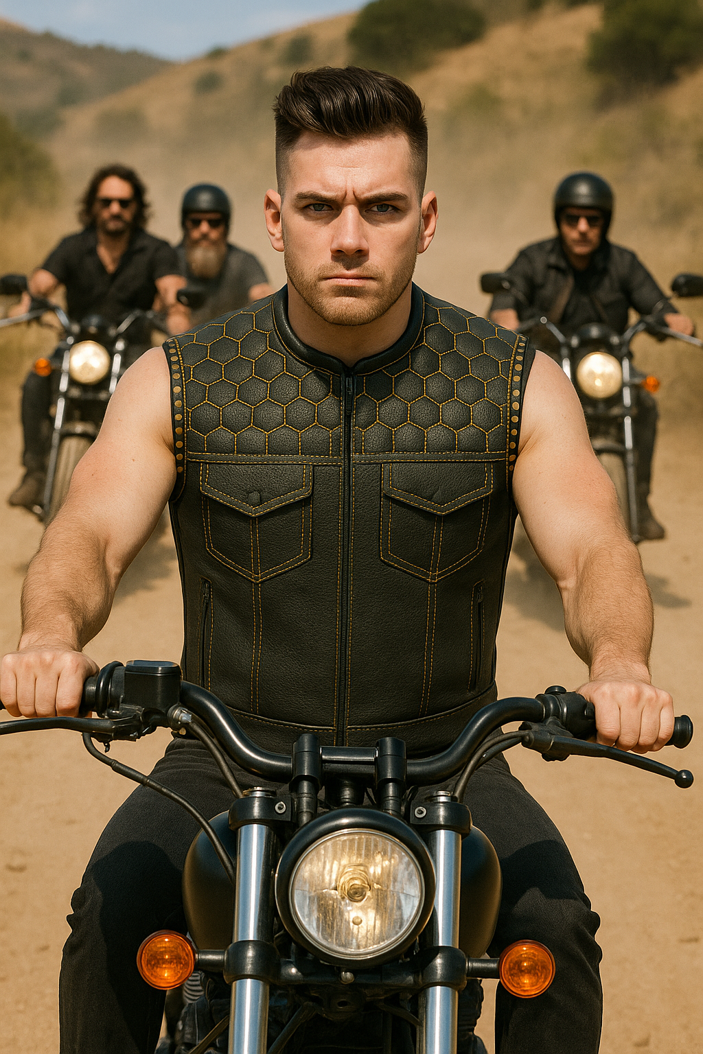 Stingblade - Perforated Men's Club Style Leather Vest