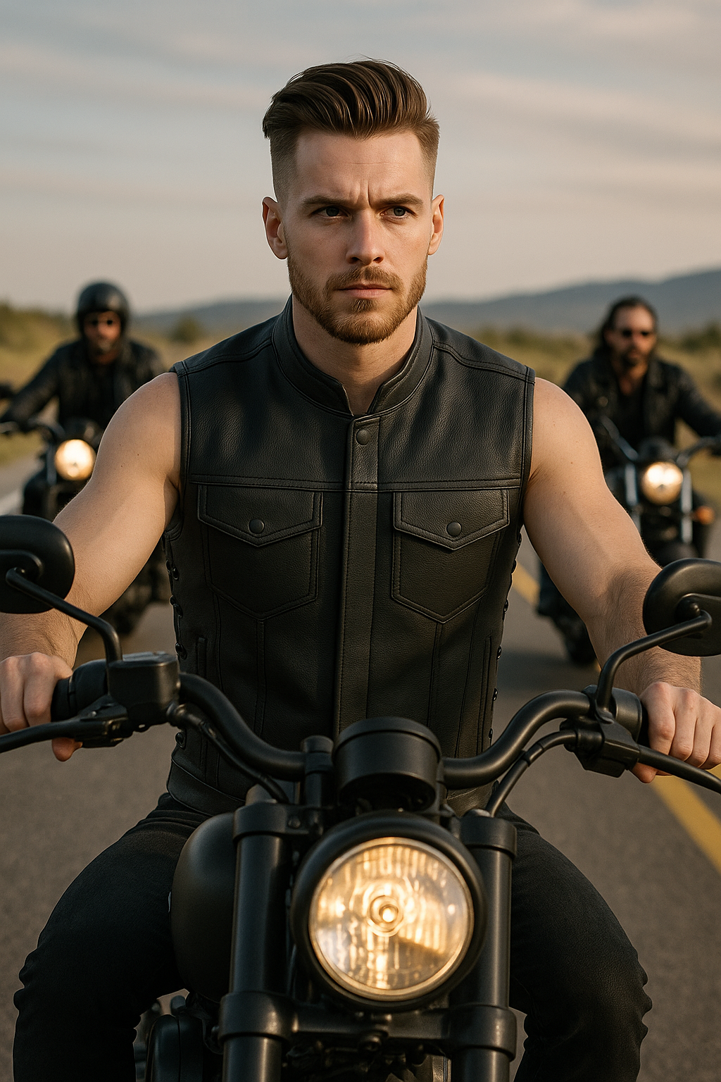 Dark Knight - Men's Motorcycle Leather Vest