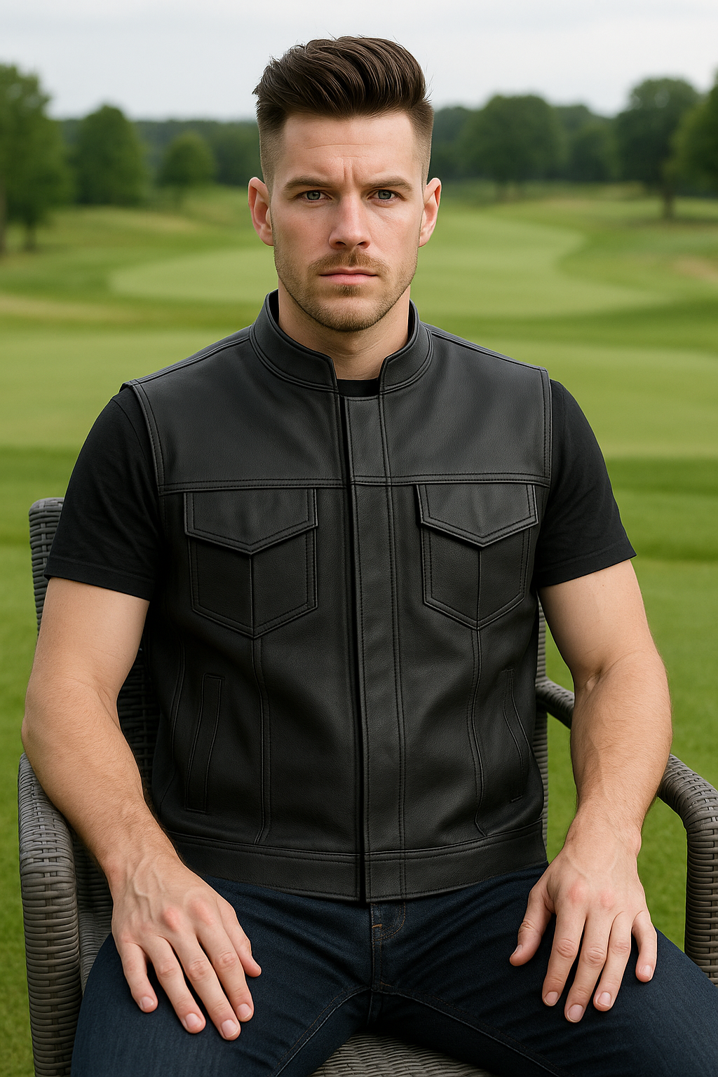 Duskrunner - Men's Motorcycle Leather Vest