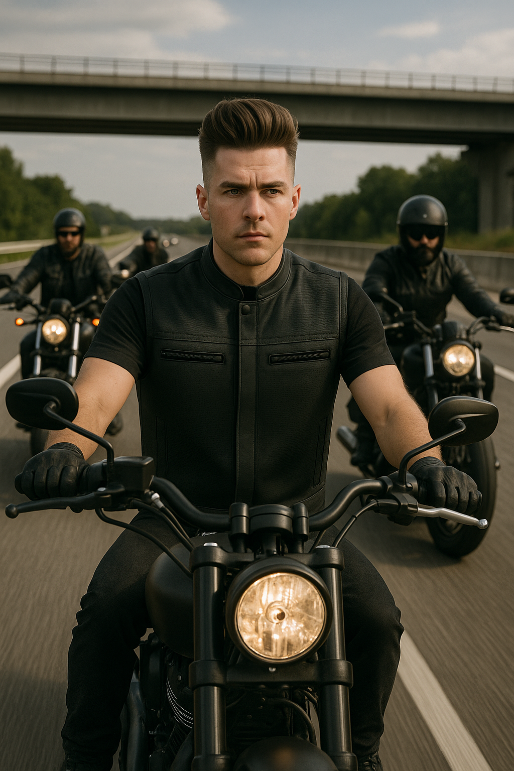Voidrunner - Men's Motorcycle Perforated Leather Vest