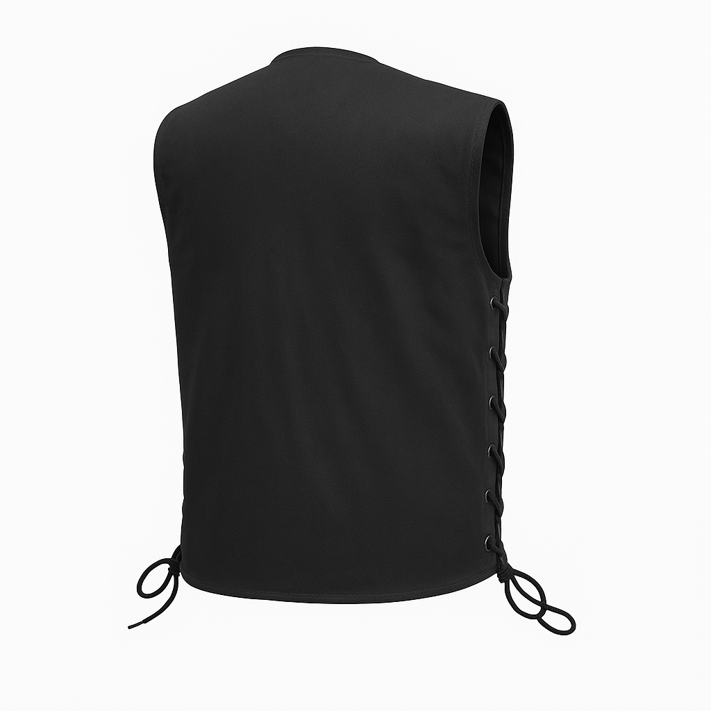 PR-307 Black Phantom - Men's Motorcycle Twill Vest