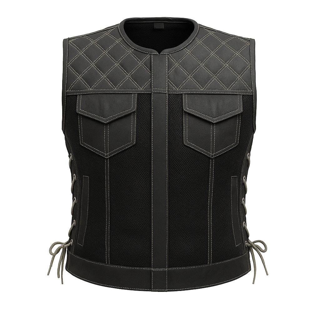 ZyraForge Moto Mesh Women's Motorcycle Vest – Diamond Quilt – Limited Edition