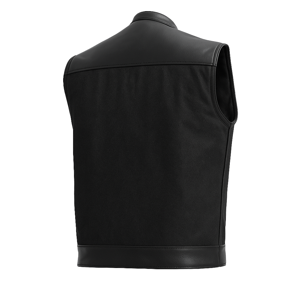 PR-301 Darkrange - Men's Motorcycle Denim/Leather Vest
