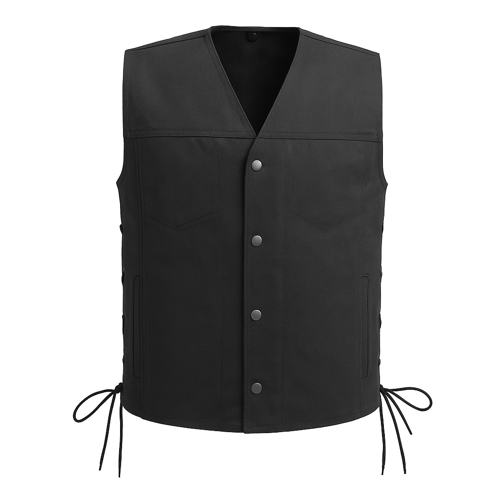 PR-307 Black Phantom - Men's Motorcycle Twill Vest