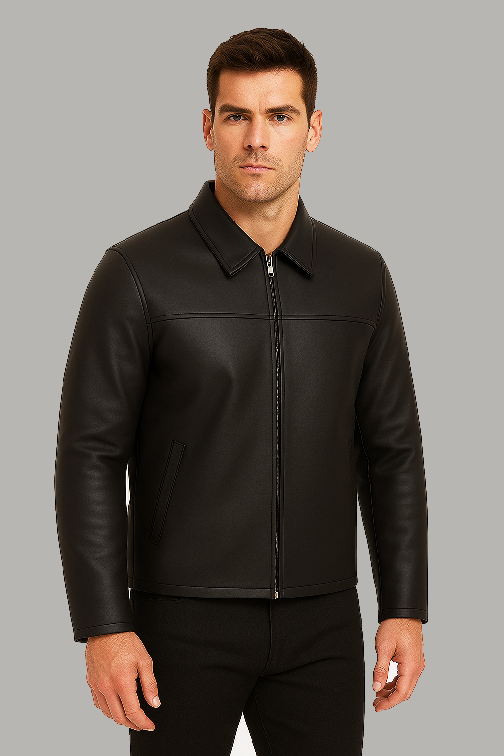 JD Black Vortex Men's Leather Jacket
