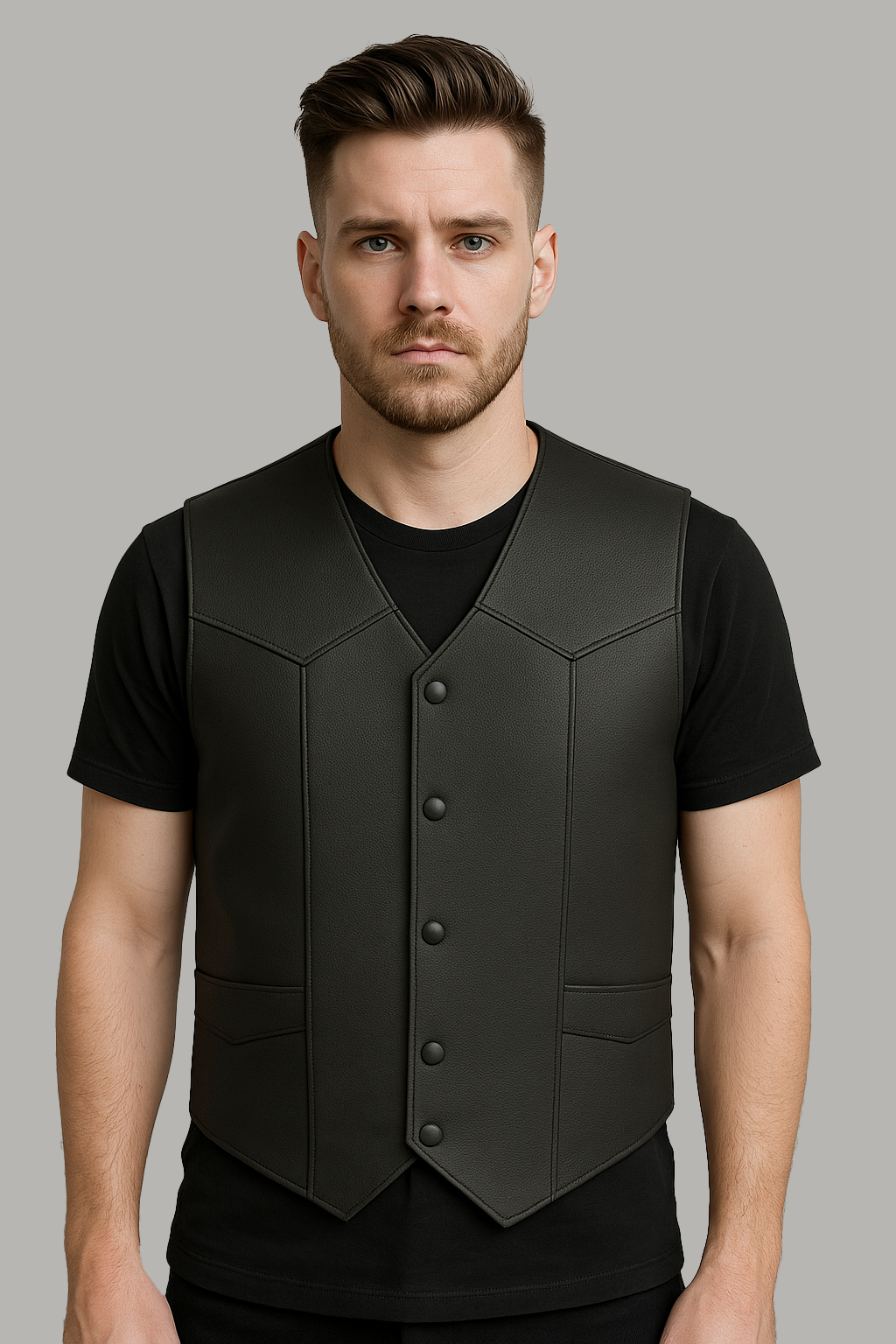 Deadeye - Men's Motorcycle Western Style Leather Vest