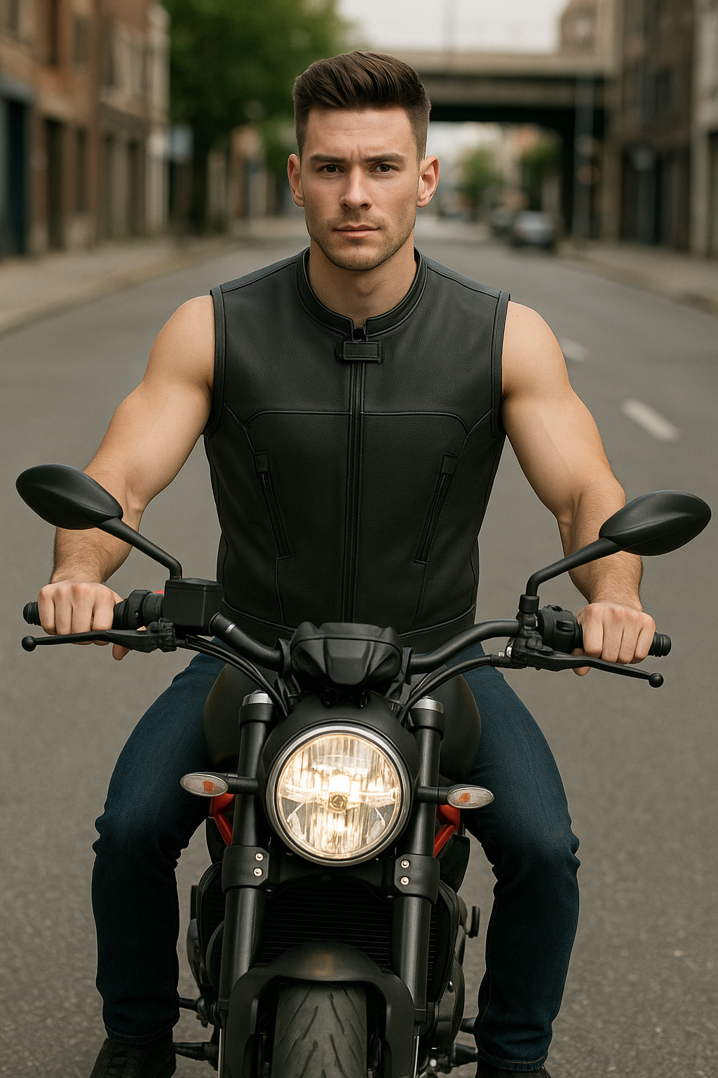 Oblivion Rider - Men's Perforated Swat Style Leather Vest