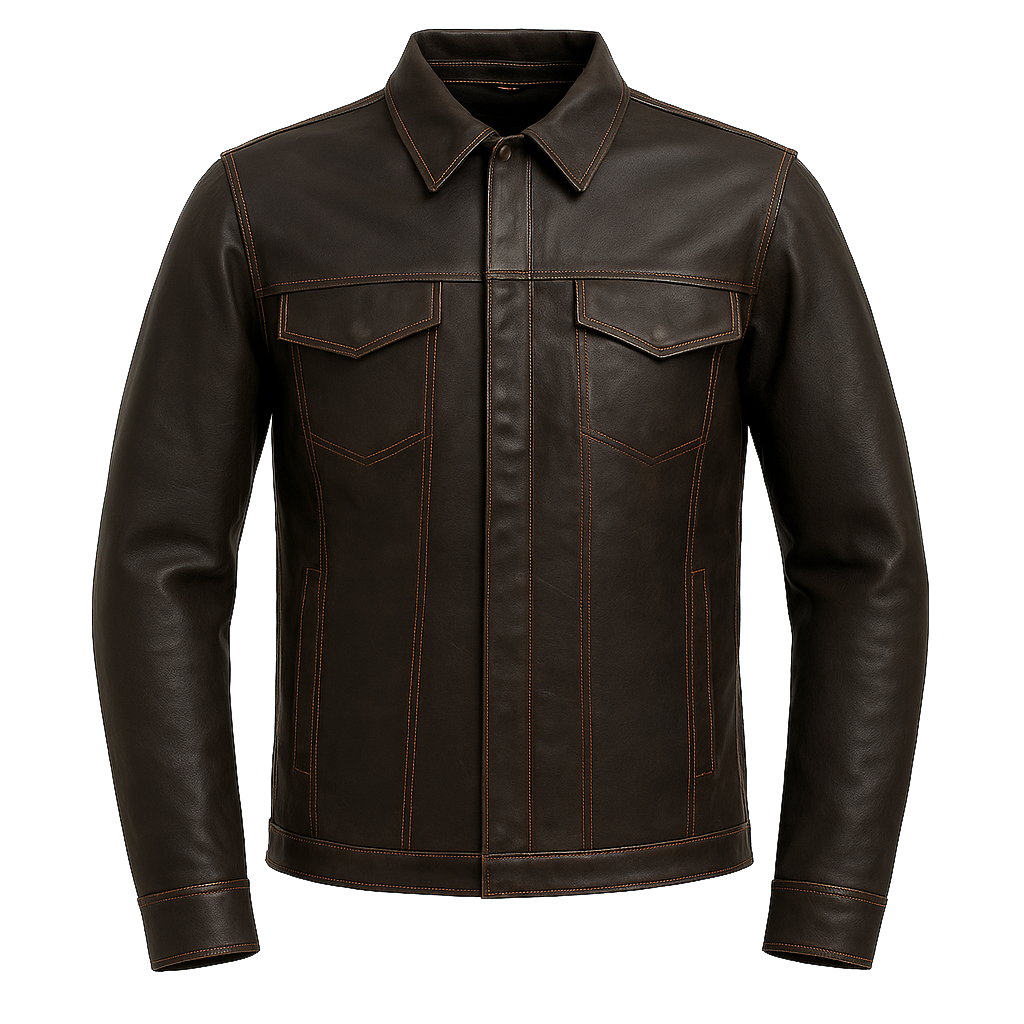 PR-330 Bronco Men's Moto Leather Shirt