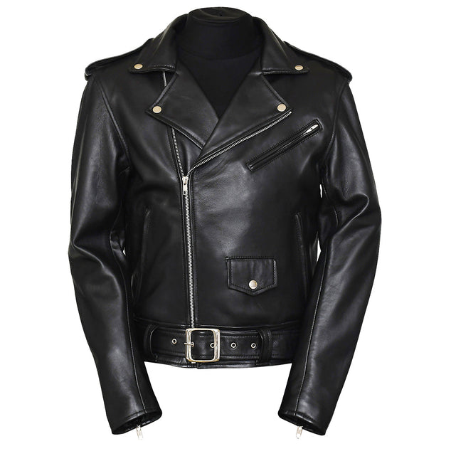 Real Biker Belted Red Leather Jacket