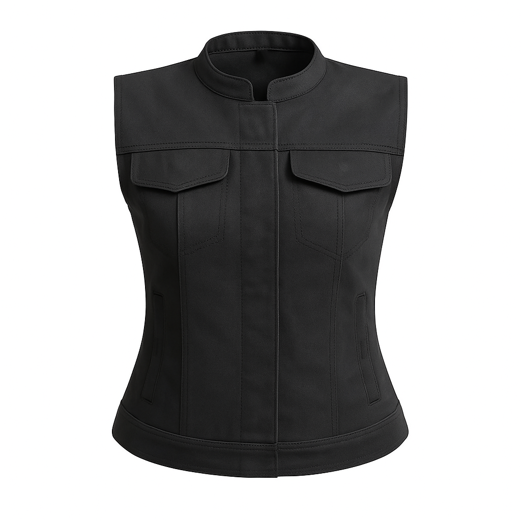 Black Vibe – Women's Motorcycle Twill Vest