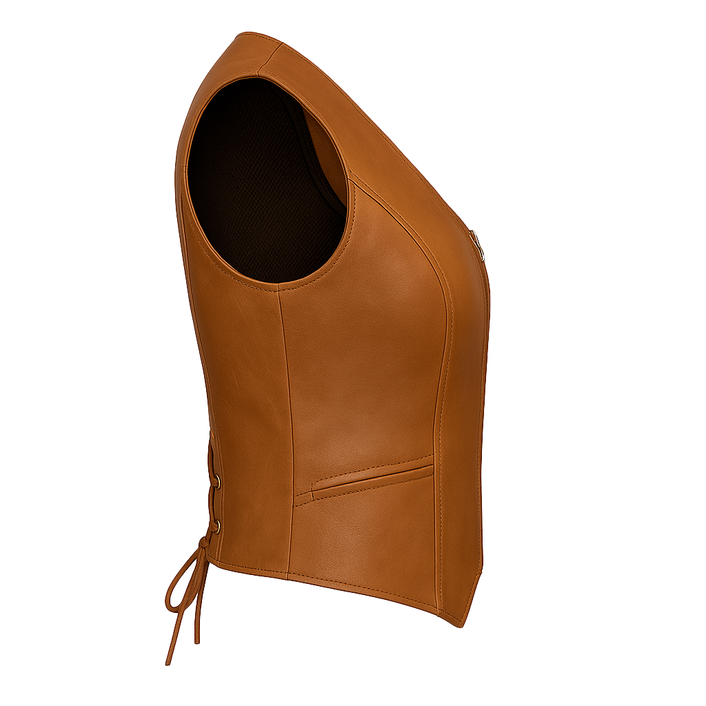 Bronzed – Women's Western Style Motorcycle Leather Vest