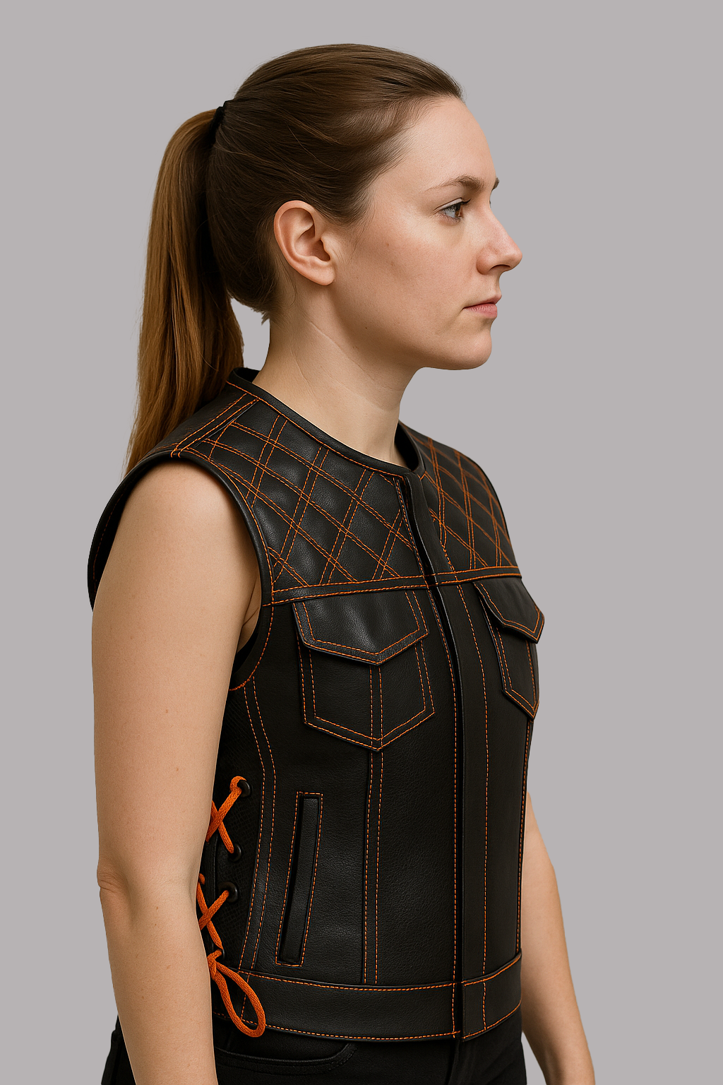 ZyraForge Moto Mesh Women's Motorcycle Vest – Diamond Quilt – Limited Edition