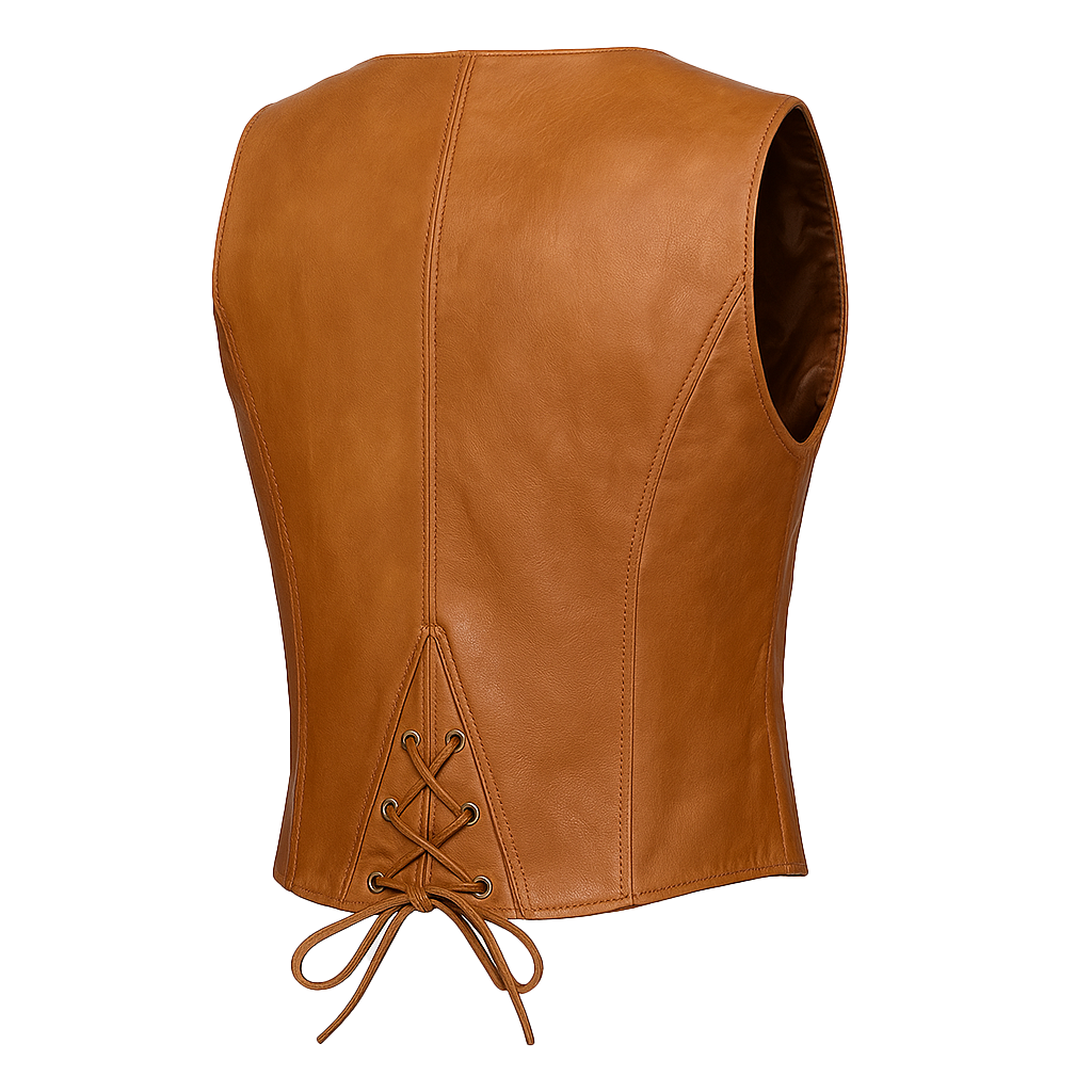 Bronzed – Women's Western Style Motorcycle Leather Vest