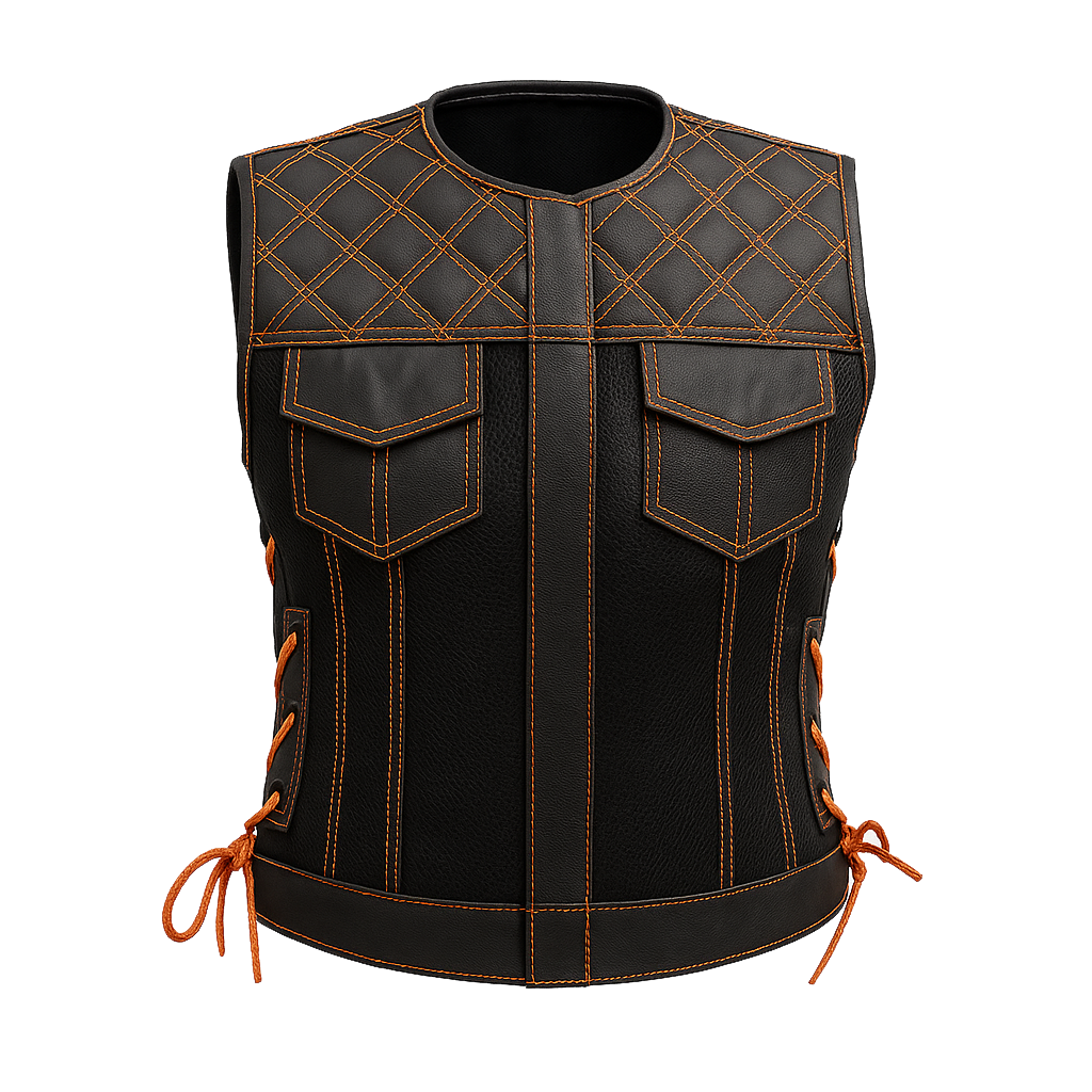 ZyraForge Moto Mesh Women's Motorcycle Vest – Diamond Quilt – Limited Edition