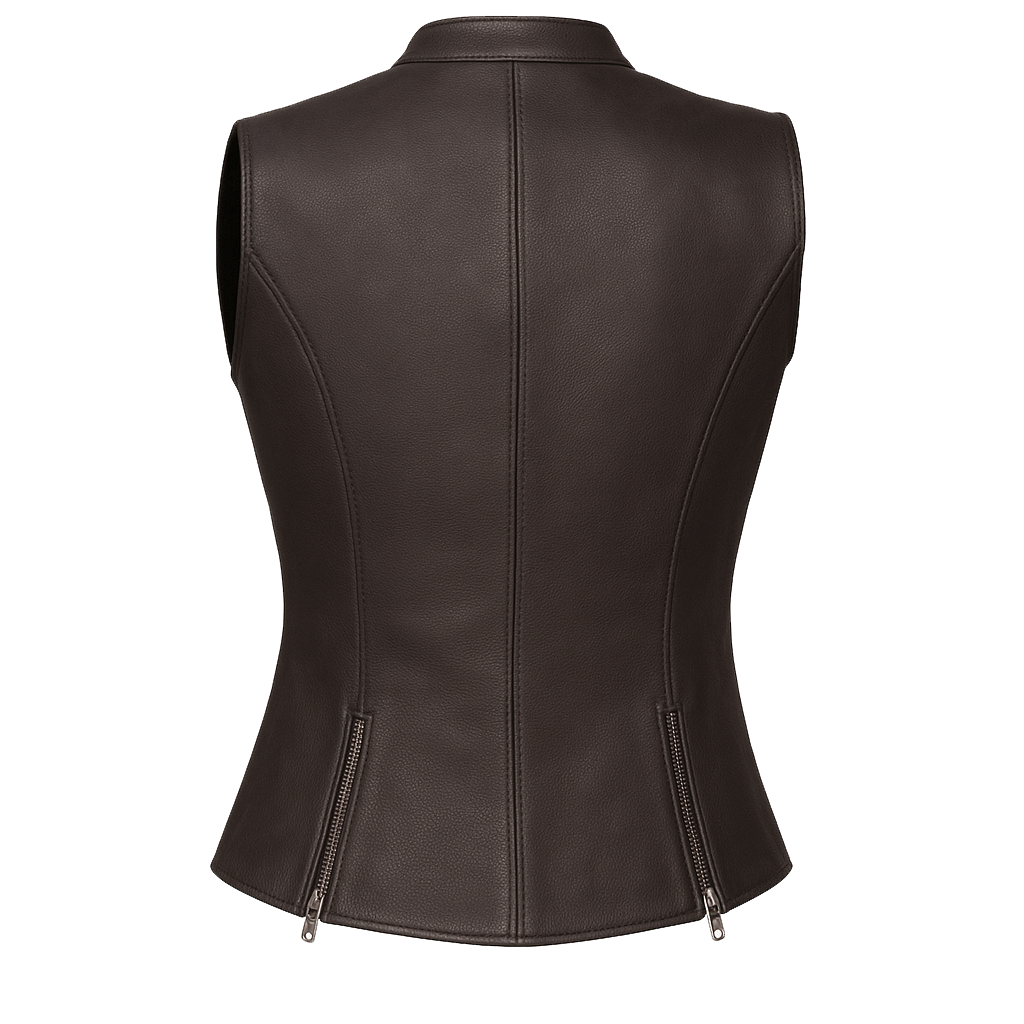 Crimson Burn – Women's Motorcycle Leather Vest