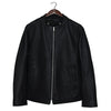 Snap Button Collar Desire Black Leather Jacket