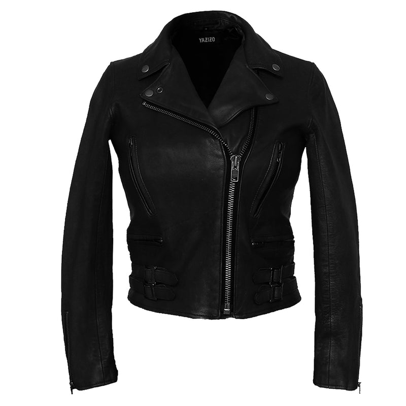 Frisco Motorcycle Easy Rider Womens Black Leather Jacket